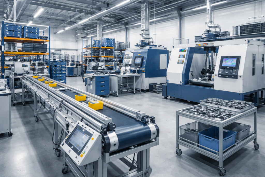 Équipements industriels installés dans une usine moderne